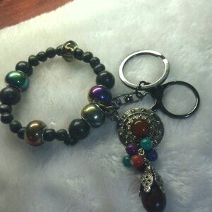 HANDMADE KEY CHAIN BRACELET WITH  PENDANT